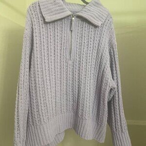 Aerie Lavender Knit Sweater Cardigan